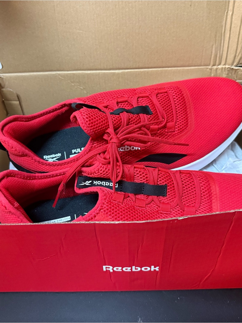 Reebok Men's Red Mesh Athletic Sneakers